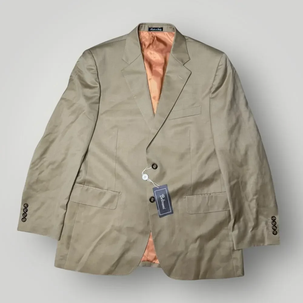 Super 120's Beltrami Italy Men’s Wool Suit Lite Beige - Made in Italy - Picture 2 of 16